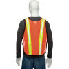 Global Industrial Hi-Vis Safety Vest, 2 in. Lime/Silver Strips, Polyester Mesh, Orange, One Size
																			