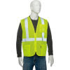 Global Industrial Class 2 Hi-Vis Safety Vest, 2" Reflective Strips, Polyester Mesh, Lime, Size L