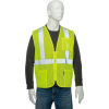 Global Industrial Class 2 Hi-Vis Safety Vest, 2 in. Silver Strips, Polyester Mesh, Lime, Size L
																			