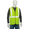 Global Industrial Class 2 Hi-Vis Safety Vest, 2" Reflective Strips, Solid, Lime, Size 2XL/3XL