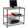 Nexel 3-Shelf Black Wire Shelf Printer Stand, 36"W x 18"D x 34"H