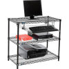 Wire shelf Printer Stand, Keyboard Tray 34 Hx18 Wx36 L, Black, 3-Shelf
																			