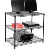Nexel™ 3-Shelf Wire Computer LAN Workstation, 36"W x 24"D x 34"H, Black