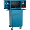 Global Industrial™ Mobile Fold-Out Computer Security Cabinet, Blue, Unassembled