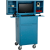 Global Industrial™ Mobile Fold-Out Computer Security Cabinet, Blue, Assembled