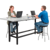 Interion® Standing Height Table with Power - 96"L x 36"W x 42"H - Laminate - Gray