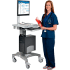 Global Industrial Mobile Sit-Stand Computer Workstation, Gray