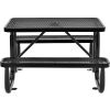 4 ft. Rectangular Outdoor Steel Picnic Table - Expanded Metal - Black
																			