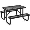 4 ft. Rectangular Outdoor Steel Picnic Table - Expanded Metal - Black
																			