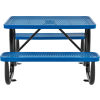 48 in. Rectangular Expanded Metal Picnic Table Blue
																			