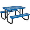 48 in. Rectangular Expanded Metal Picnic Table Blue
																			