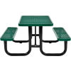 48 in. Rectangular Expanded Metal Picnic Table Green
																			