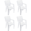 Interion® Outdoor Resin Stacking Chair - White - Pkg Qty 4