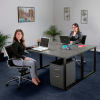 Open Plan Office Desk - 60"W x 24"D x 29"H - Charcoal Top with Black Legs
																			