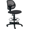 Interion® Armless Mesh Drafting Stool - Fabric - Black