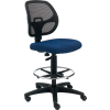 Interion® Armless Mesh Drafting Stool - Fabric - Blue