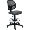 Interion® Armless Mesh Drafting Stool - Vinyl - Black