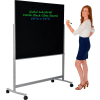 Global Industrial™ Mobile Glass Board - 60"W x 48"H -Black