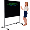 Global Industrial™ Mobile Glass Board - 72"W x 48"H-Black