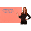 Global Industrial™ Magnetic Glass Dry Erase Board - 48 x 36 - Coral