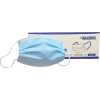 Disposable Medical Face Mask, 3-Ply Pleated with Earloops, Sterile, Blue, 50/Box