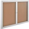 Global Industrial™ Enclosed Bulletin Board - Cork - 60"W x 36"H - 2 Doors