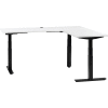 Interion® L-Shaped Electric Height Adjustable Desk, 72"W x 24"D, White W/ Black Base