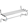 Interion® Wall Mount Coat & Towel Rack With Shelf, 36"W, Chrome