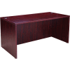 Interion® Desk Shell, 60"W x 30"D, Mahogany
