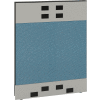 Interion® Modular Partition Base Panel with Desktop & Baseline Raceway Power, 30"W x 38"H, Blue