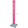 Global Approved 700226-PNK 60" Pegboard Rolling Floor Display, 4-Sided, Pink Translucent ,1 Piece