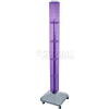 Global Approved 700226-PUR 60" Pegboard Rolling Floor Display, 4-Sided, Purple Translucent ,1 Piece