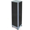 Global Approved 700406-BLK Four-Sided Spinning Pegboard Floor Display W/ Wheels, 16" x 60", Black