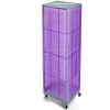 Azar Displays 700406-PUR Four-Sided Spinning Pegboard Floor Display W/ Wheels, 16" x 60", Purple