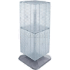 Global Approved 701435-CLR 4-Sided Interlocking Pegboard Floor Display, 14" x 40", Clear Opaque