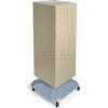 Global Approved 701436-ALM 4-Sided Interlocking Pegboard Floor Display, 14" x 40", Almond Solid