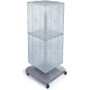 Global Approved 701436-CLR 4-Sided Interlocking Pegboard Floor Display, 14" x 40", Clear Opaque