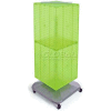 Global Approved 701436-GRE 4-Sided Interlocking Pegboard Floor Display, 14" x 40", Green Opaque