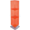 Global Approved 701464-ORG 4-Sided Interlocking Pegboard Floor Display, 14" x 60", Orange Opaque