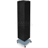 Global Approved 701465-BLK 4-Sided Interlocking Pegboard Floor Display W/ Wheels, 14" x 60", Black