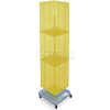 Global Approved 701465-YEL 4-Sided Interlocking Pegboard Floor Display W/ Wheels, 14" x 60", Yellow