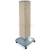 Global Approved 703388-ALM 4-Sided Interlocking Pegboard Display W/ Wheels, 8" x 40", Almond Solid