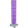 Global Approved 703390-PUR 4-Sided Interlocking Pegboard Display W/ Wheels, 8" x 60", Purple Opaque