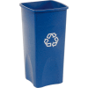 23 Gallon Square Rubbermaid Recycling Container - Blue