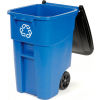 Hinged Lid Stays Open on Recycling Containers, Recycling Container with Lid, Rubbermaid Recycling Bins, Large Recycling Bin
