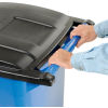 Push Handle on Recycling Containers, Recycling Container with Lid, Rubbermaid Recycling Bins, Large Recycling Bin