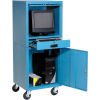 MOBILE SECURITY LOCKING CABINET - Holds Monitor, Keyboard, CPU & Supplies