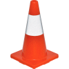 Global Industrial™ 18" Traffic Cone, Reflective, Solid Orange Base, 2-1/2 lbs