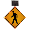 Global Industrial™ 30" Solar Powered Flashing LED Pedestrian Crossing Sign,  Diamond