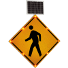 Global Industrial™ 30" Solar Powered Flashing LED Pedestrian Crossing Sign, Diamond